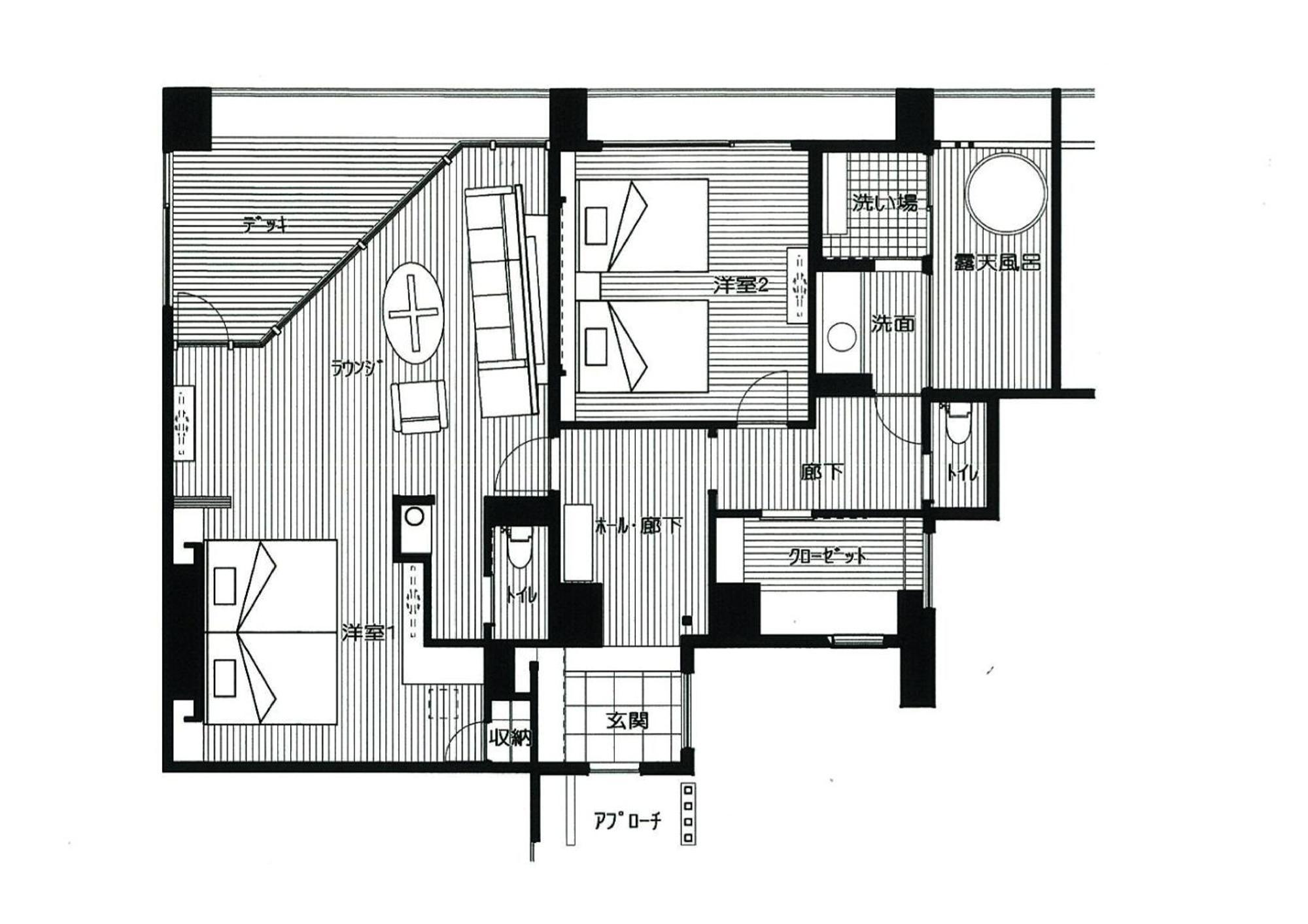 Amane Resort Seikai Beppu Quarto foto A floor plan of a typical apartment